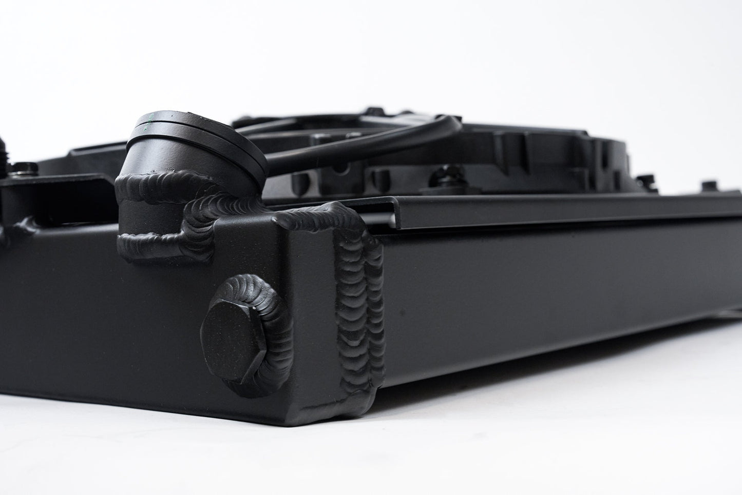 CSF #2858XB Universal Half Radiator - Evo 7/8/9 / 92-00 Civic - w/ SPAL Fan & Shroud - Black