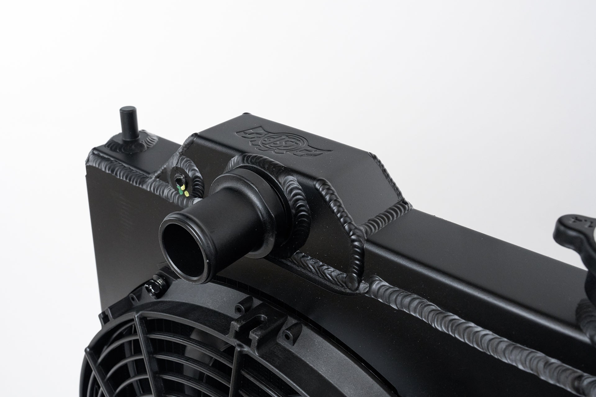 CSF #7075B Mitsubishi Evo 4/5/6/7/8/9 Full Size Slim Radiator w/ 12in SPAL Fan - Black