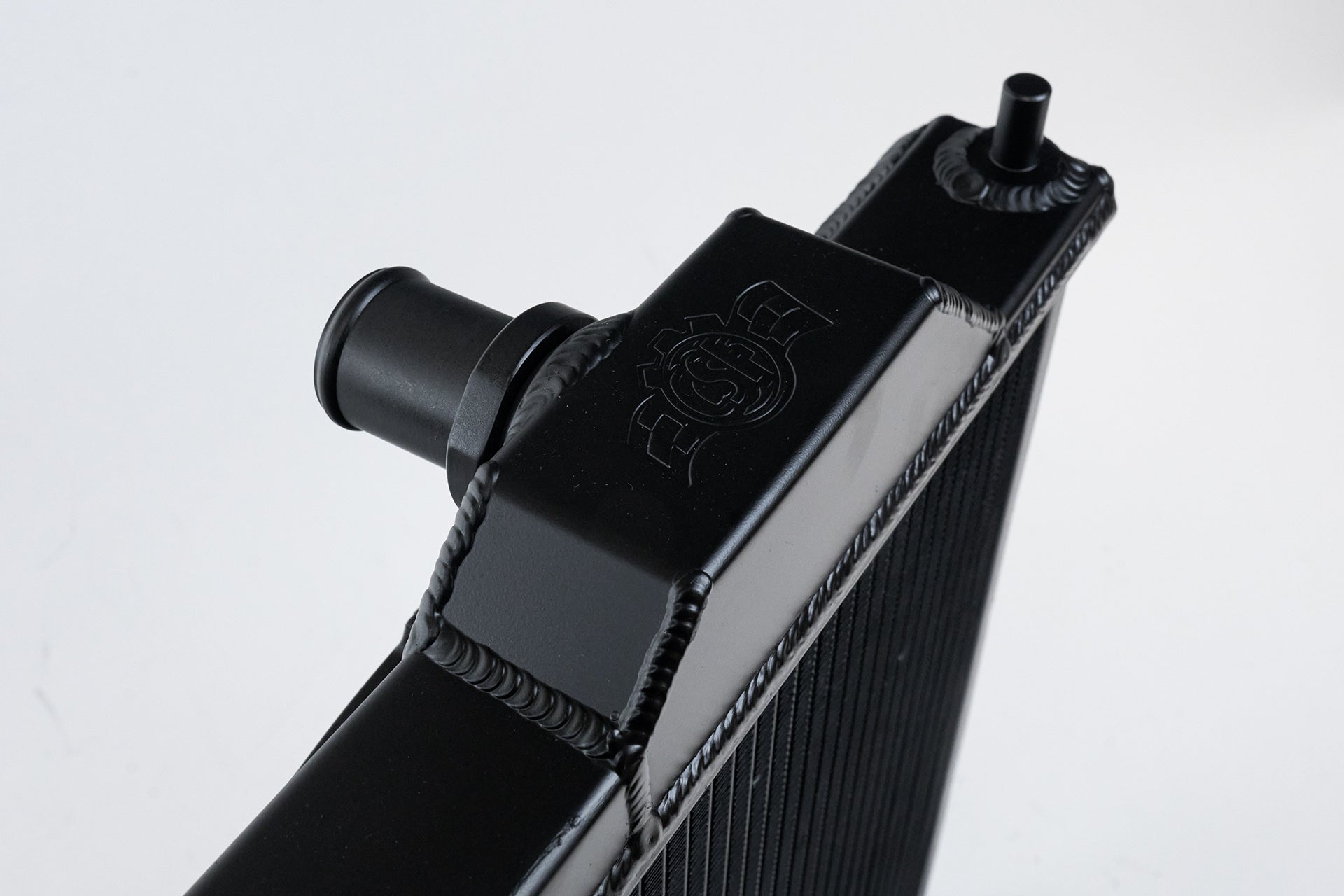 CSF #7075B Mitsubishi Evo 4/5/6/7/8/9 Full Size Slim Radiator w/ 12in SPAL Fan - Black