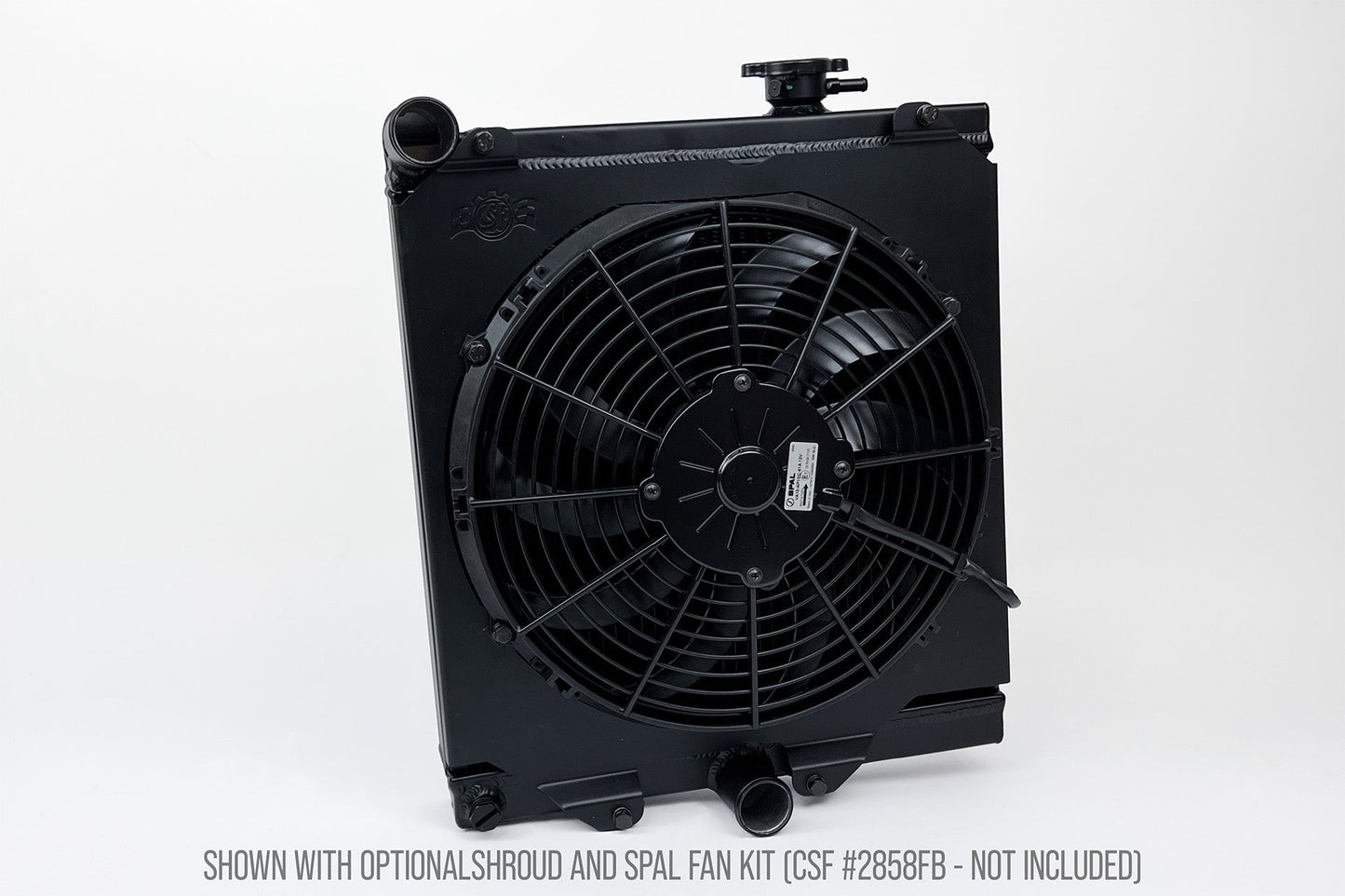 CSF #7228B Evo 7/8/9 High-Performance All-Aluminum Half Radiator - Black