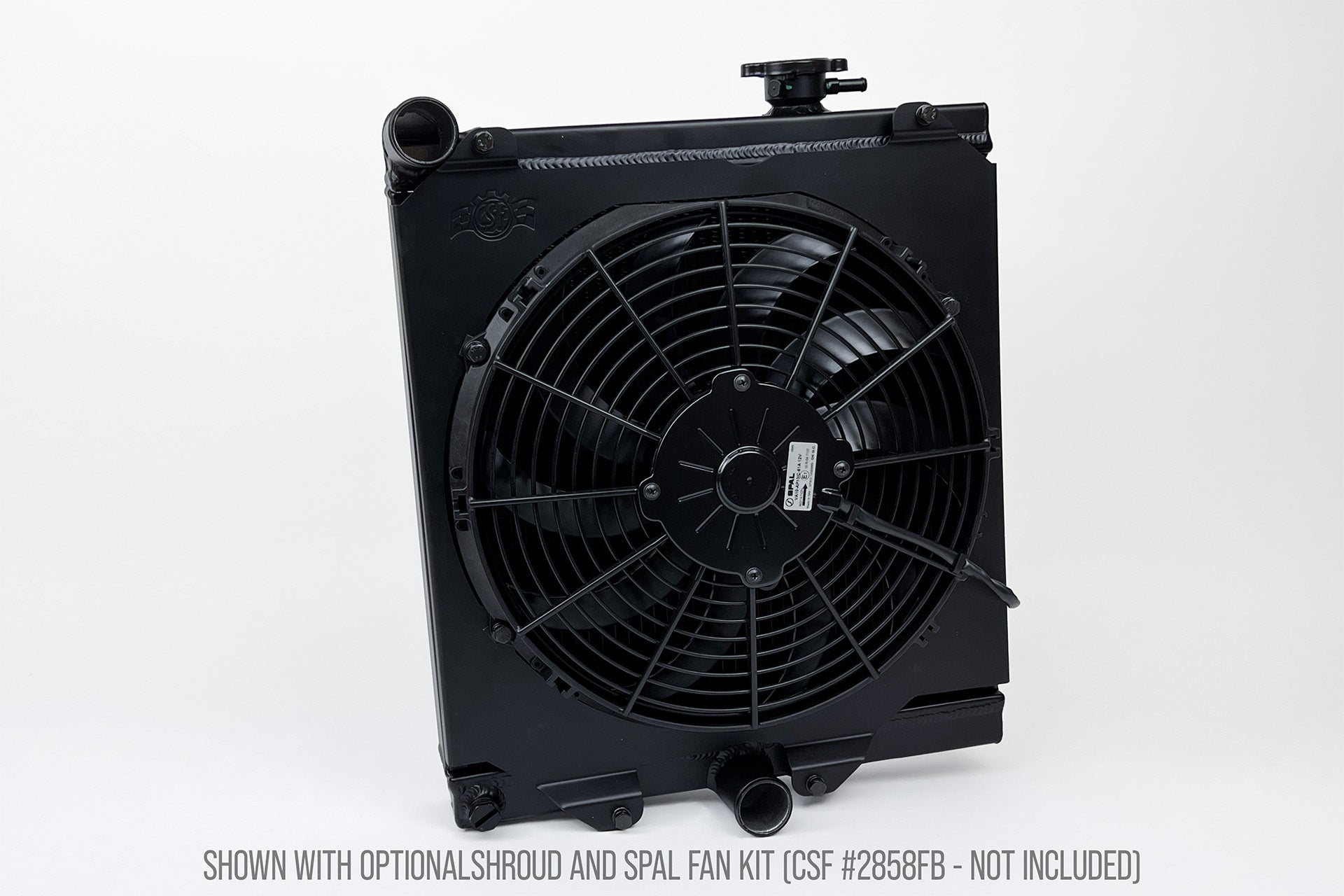 CSF #7228B Evo 7/8/9 High-Performance All-Aluminum Half Radiator - Black