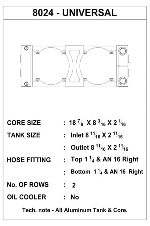 CSF #8024 Rywire Custom Tucked 24x9 Radiator - Polished