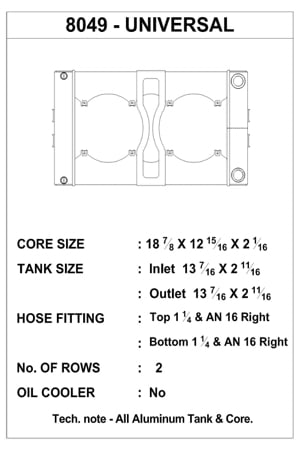 CSF #8049 Rywire Custom Tucked 24x13.25 Radiator - Polished