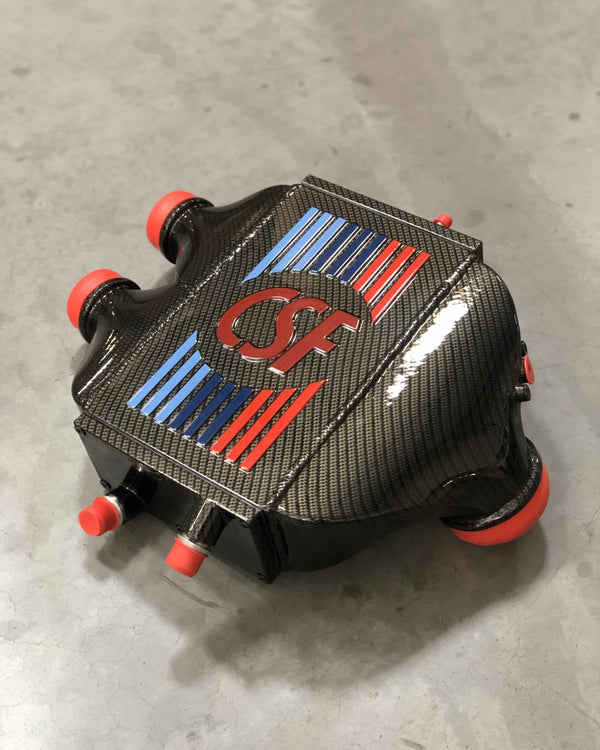Hydro-dipped Carbon Fiber w/ BMW M Color Striping and sakhir orange logo +$900.00