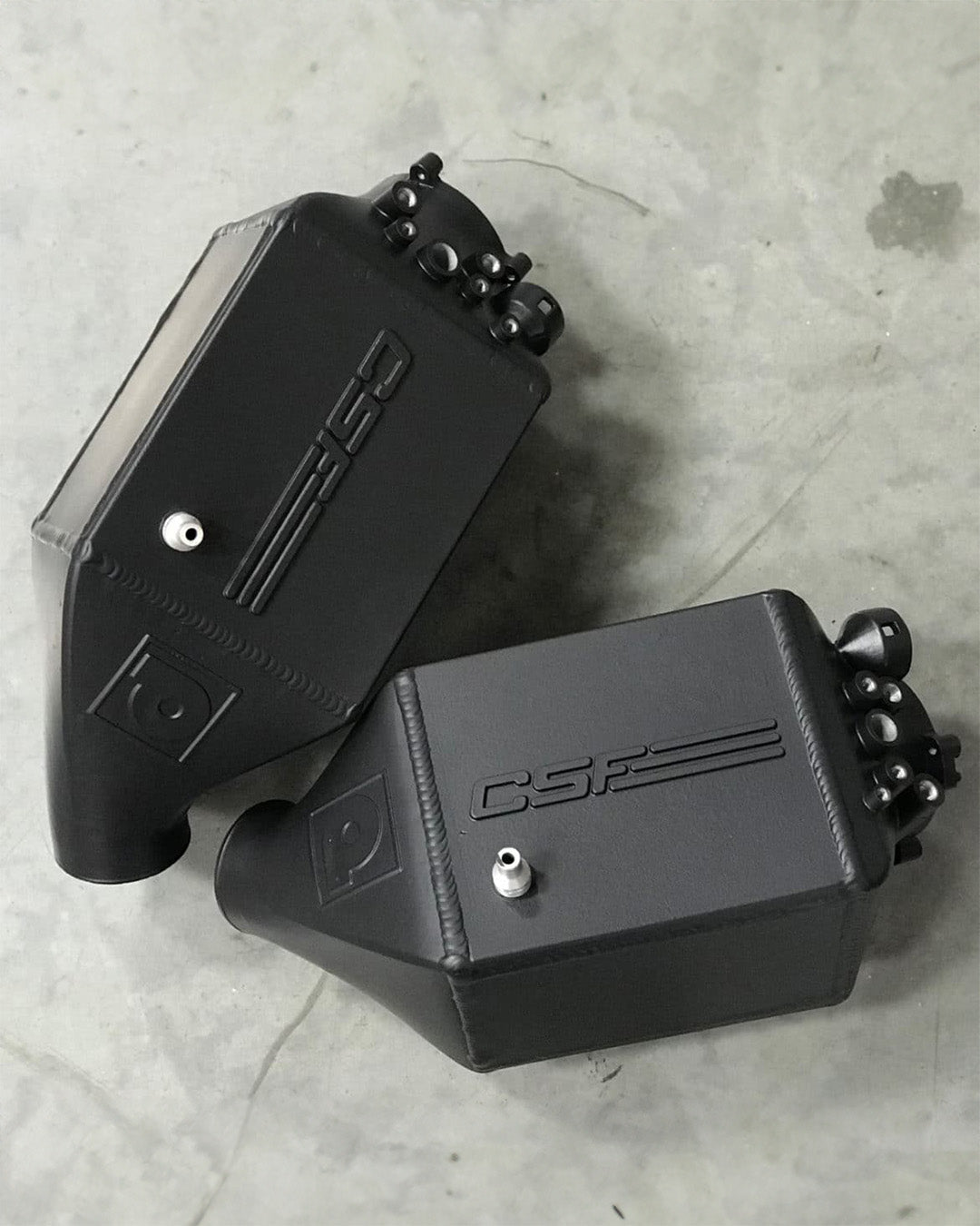 CSF #8109R BMW F1X M5 & M6 Twin Charge-Air-Cooler Set - Raw Finish custom finish - Heat Dispersion Arctic Black Thermal Coating +$200.00