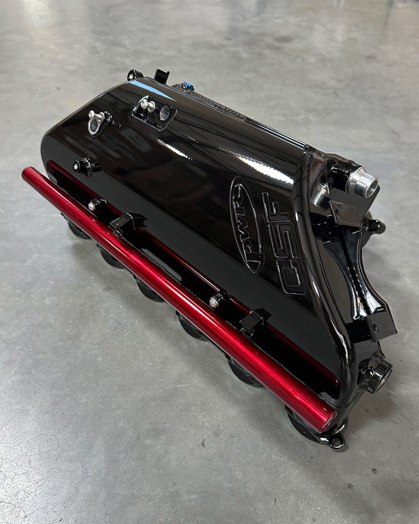 Black (Gloss) with Candy Red Rail