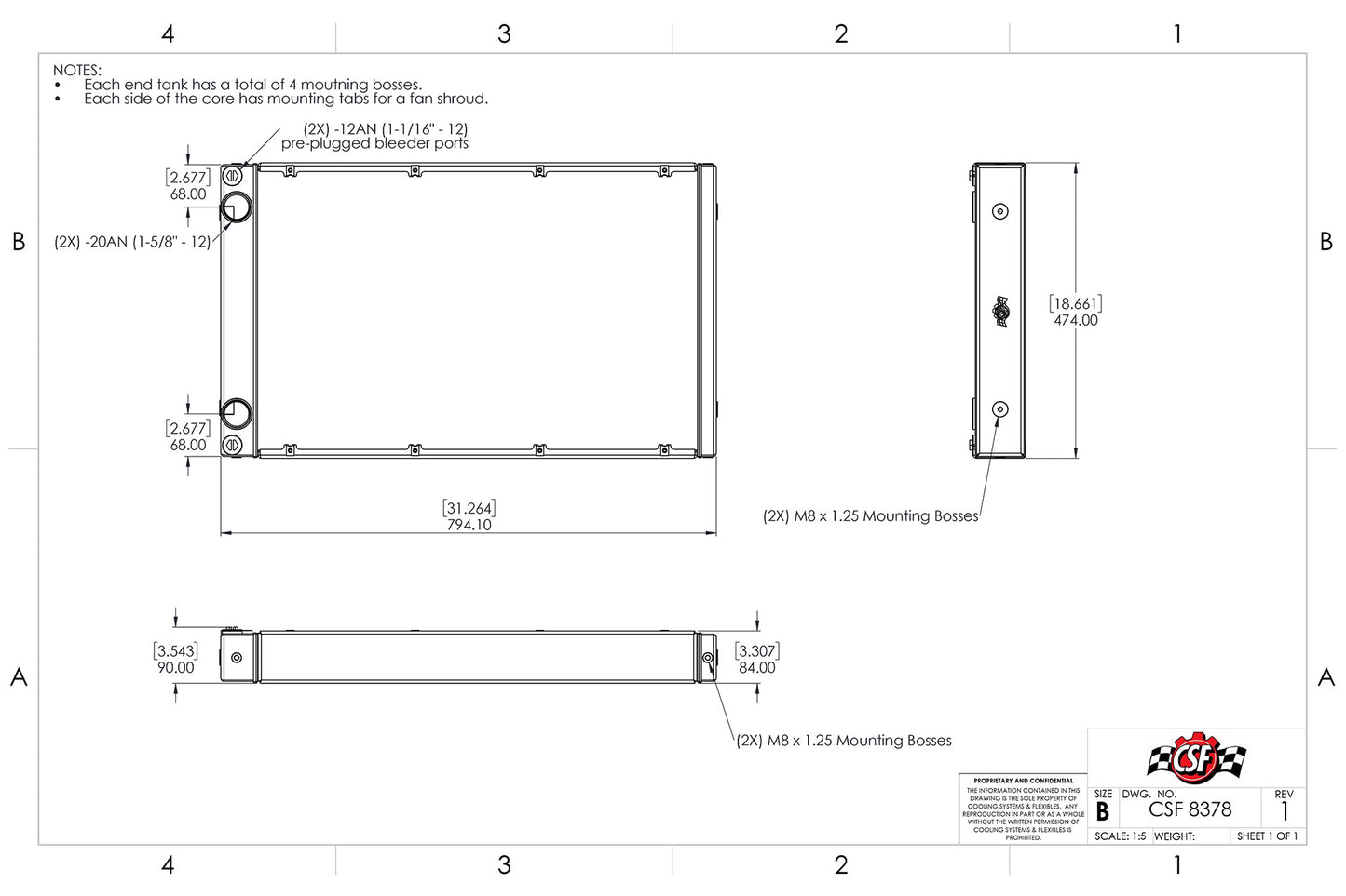 CSF #8378 Motorsport Dual-Pass Competition Radiator