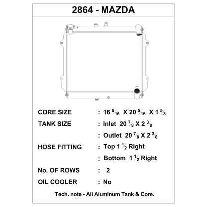 CSF #2864 CSF 2864 - 89-91 Mazda FC RX-7 Radiator (Discontinued)