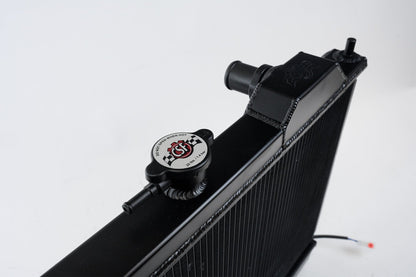 CSF #7075B Mitsubishi Evo 4/5/6/7/8/9 Full Size Slim Radiator w/ 12in SPAL Fan - Black