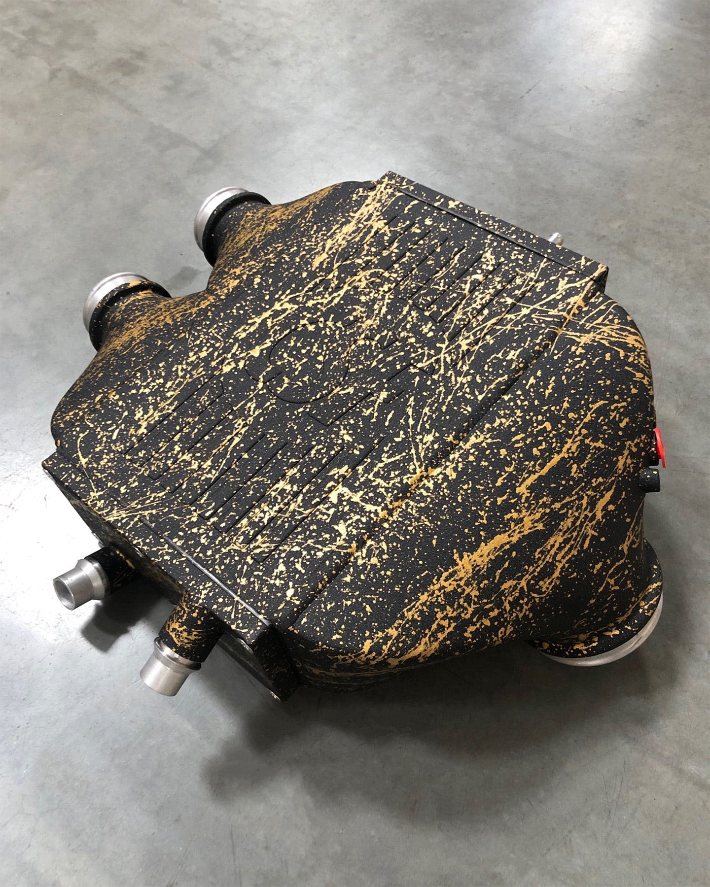 CSF #8082R F8X M3 / M4 / M2 Comp Top Mount Charge-Air-Cooler - Raw Finish custom finish - Crinkle Black w/ Metallic Gold Splatter +$400.00