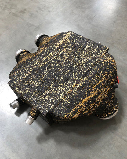 CSF #8082R F8X M3 / M4 / M2 Comp Top Mount Charge-Air-Cooler - Raw Finish custom finish - Crinkle Black w/ Metallic Gold Splatter +$400.00