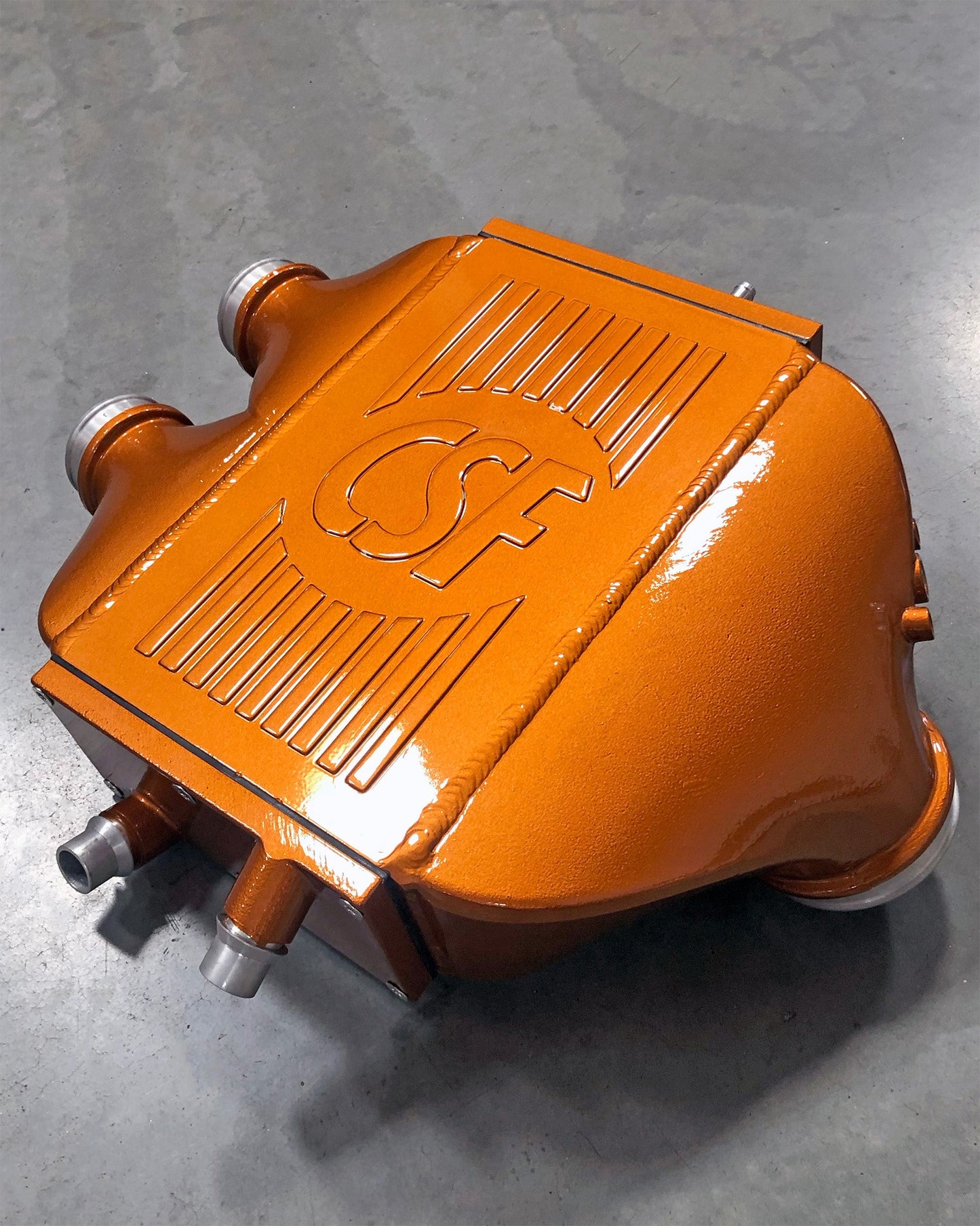 CSF #8082R F8X M3 / M4 / M2 Comp Top Mount Charge-Air-Cooler - Raw Finish custom finish - M4 GTS Acid Orange +$600.00