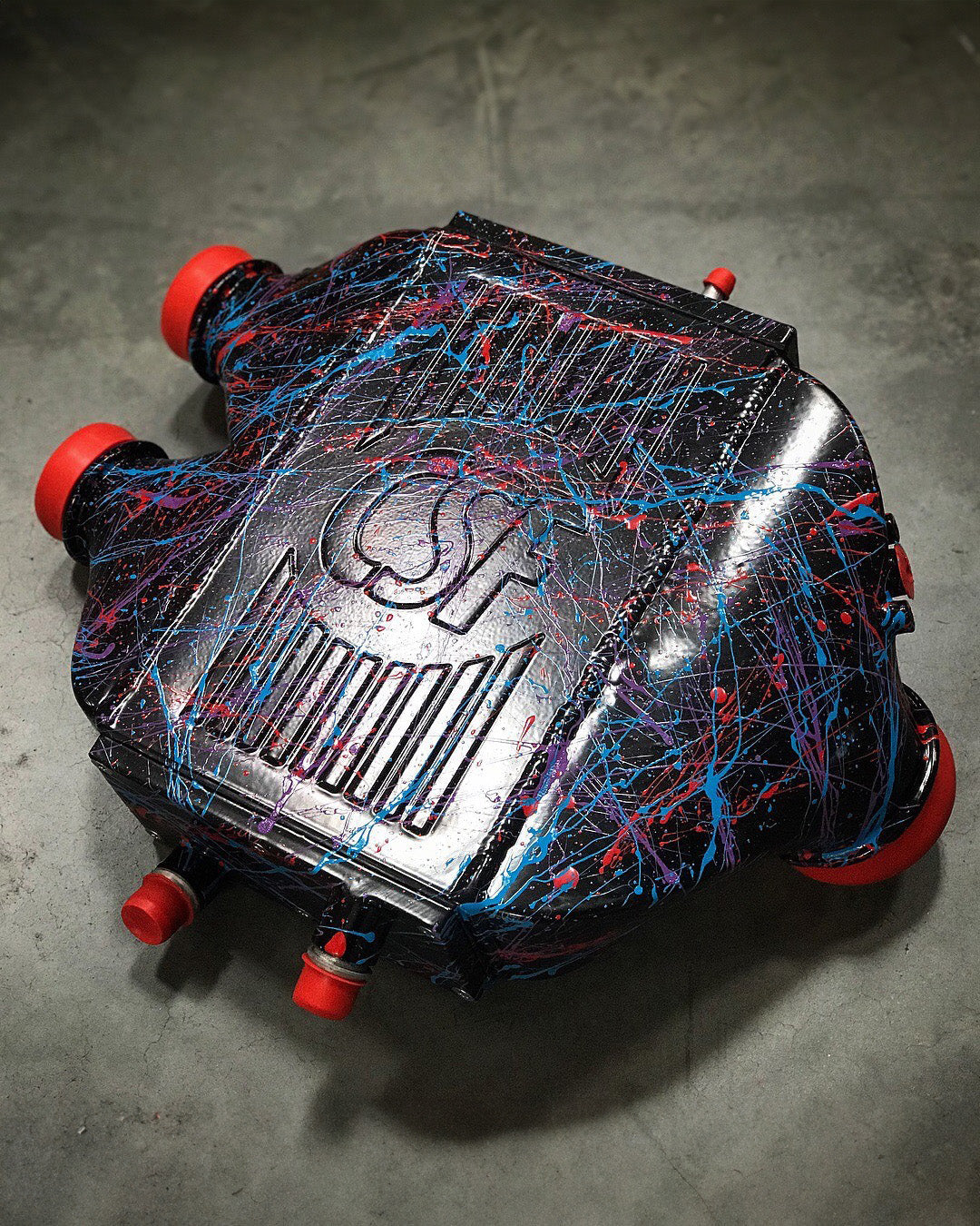 CSF #8082R F8X M3 / M4 / M2 Comp Top Mount Charge-Air-Cooler - Raw Finish custom finish - Gloss Black w/ BMW M Splatter +$400.00