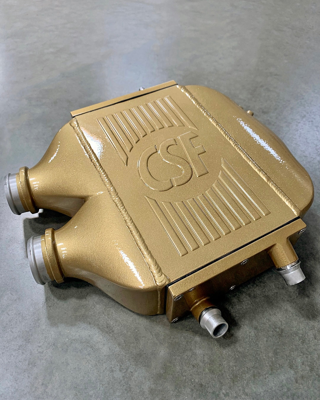 CSF #8082R F8X M3 / M4 / M2 Comp Top Mount Charge-Air-Cooler - Raw Finish custom finish - Gloss Gold +$200.00