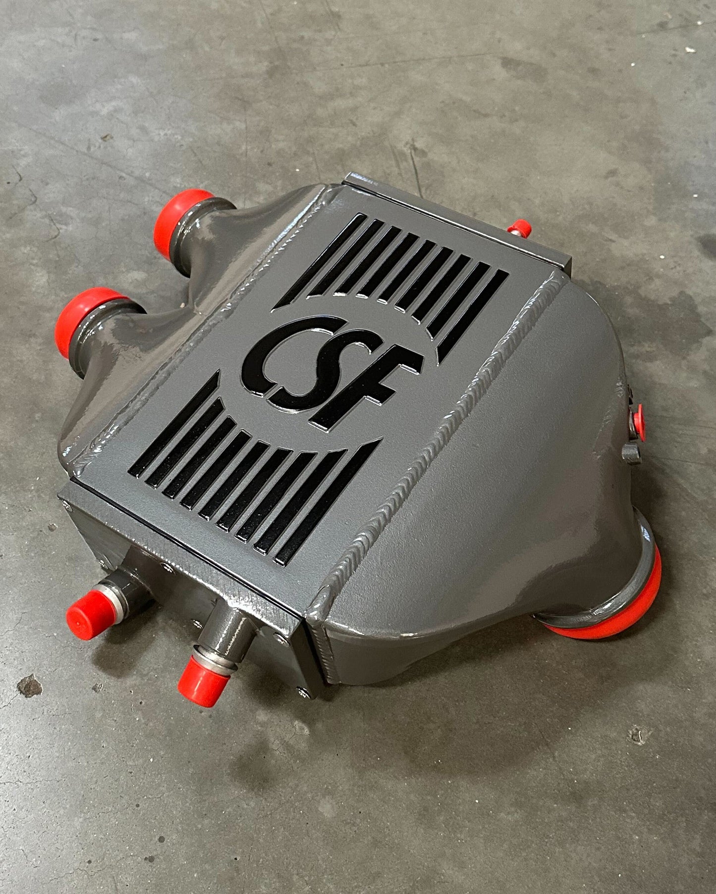 CSF #8082R F8X M3 / M4 / M2 Comp Top Mount Charge-Air-Cooler - Raw Finish custom finish - Nardo Grey w/ Black Pin Stripes +$400.00