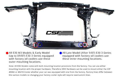 CSF #8092 BMW E30 Oil Cooler w/ fittings for OEM style and AN-10 male connections