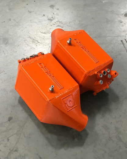 CSF #8109R BMW F1X M5 & M6 Twin Charge-Air-Cooler Set - Raw Finish custom finish - BMW Fire Orange with Hammer Textured Clear Coat +$200.00