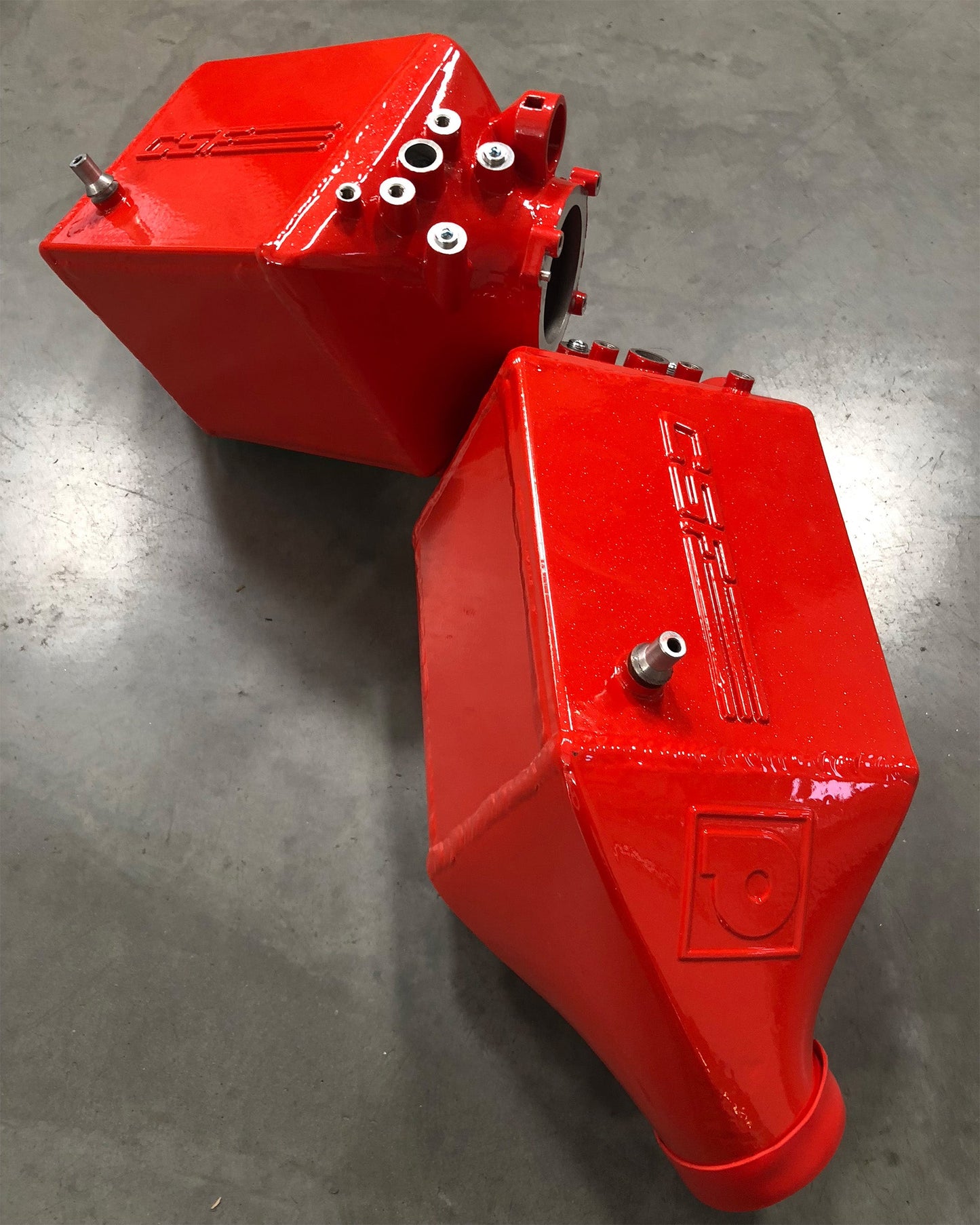 CSF #8109R BMW F1X M5 & M6 Twin Charge-Air-Cooler Set - Raw Finish custom finish - Sahkir Orange Compliment (RAAL 2002) with White Ice Pearl +$200.00