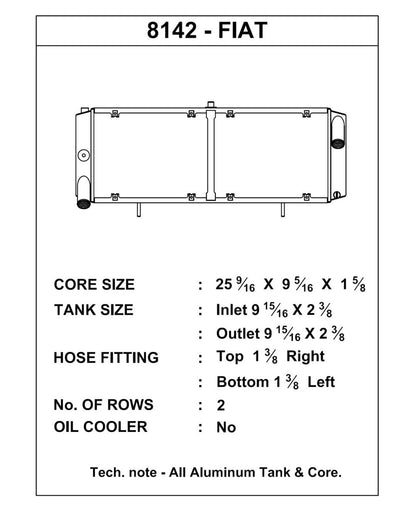 CSF #8142 CSF x Midwest Bayless - Fiat Bertone X1/9 & Lancia Scorpion/Montecarlo Radiator