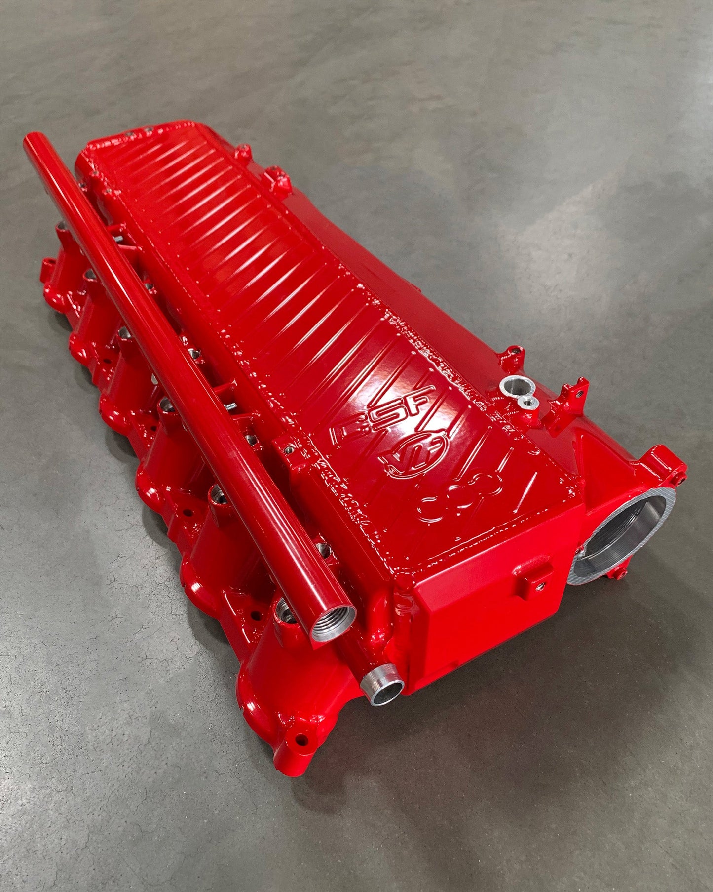 CSF #8200C A90 Supra / BMW B58 Charge-Air Cooler Manifold - Custom Finish custom finish - Fire Engine Red
