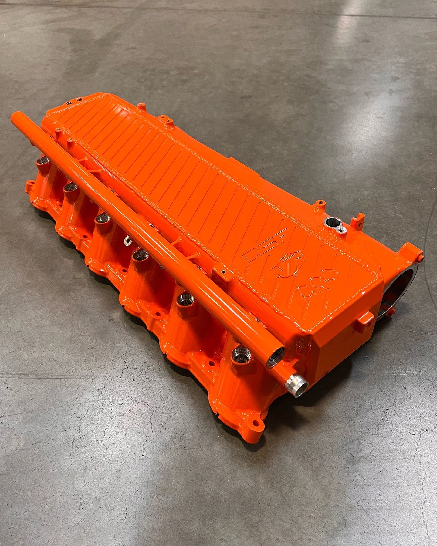 CSF #8200C A90 Supra / BMW B58 Charge-Air Cooler Manifold - Custom Finish custom finish - Fire Orange