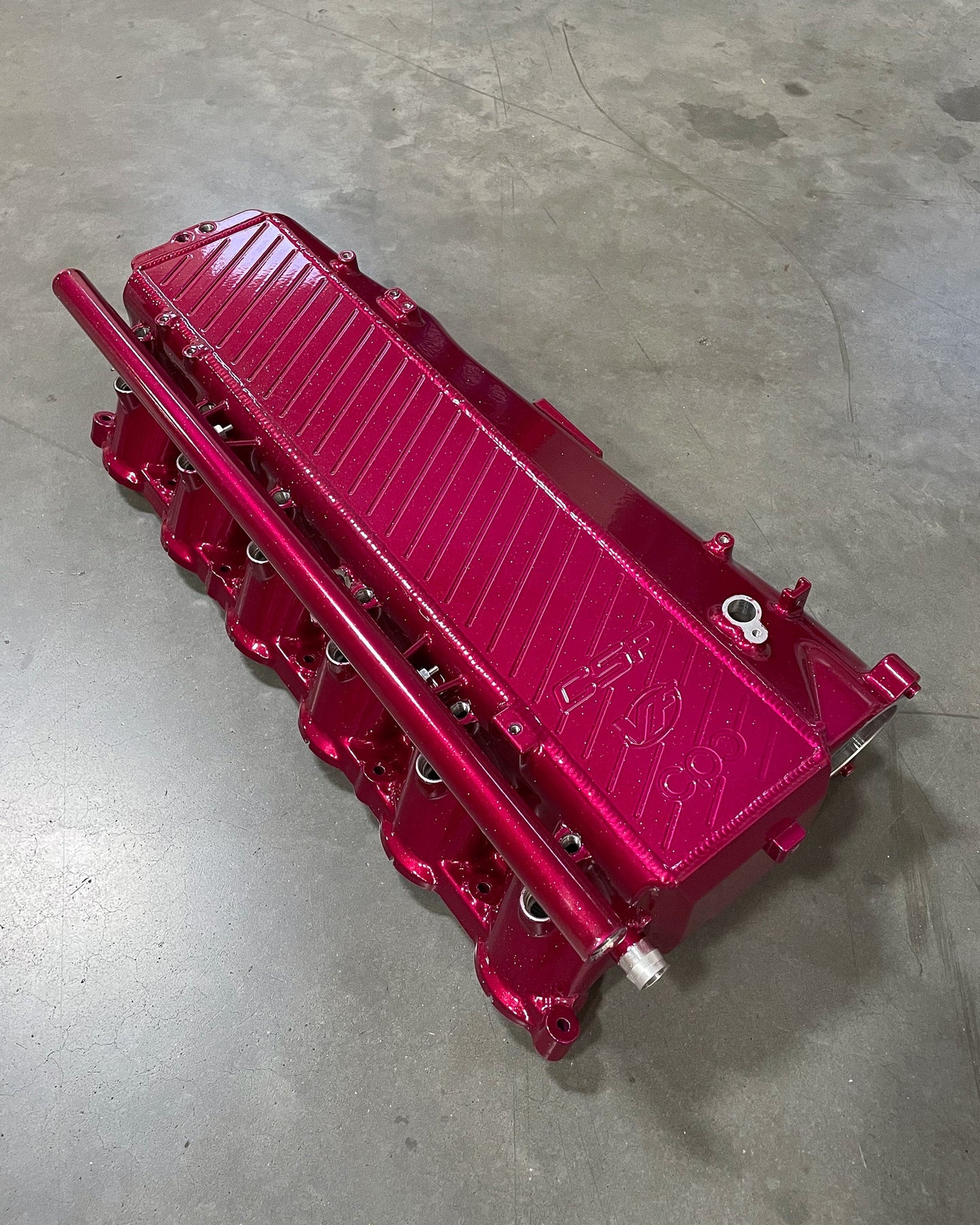 CSF #8200C A90 Supra / BMW B58 Charge-Air Cooler Manifold - Custom Finish custom finish - Raspberry Sparkle
