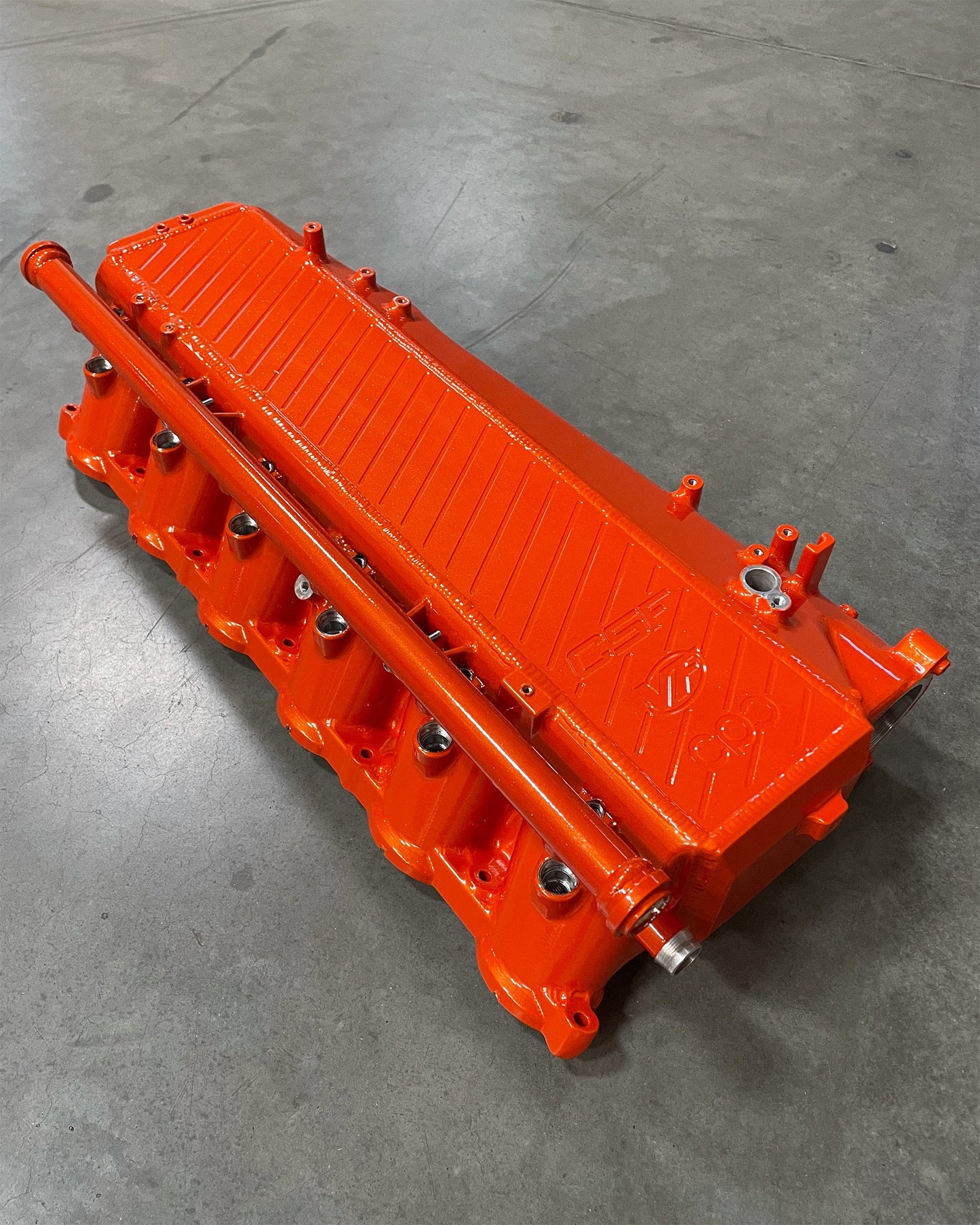 CSF #8200C A90 Supra / BMW B58 Charge-Air Cooler Manifold - Custom Finish custom finish - Tangerine twist w/ Ice Sparkle