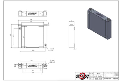 CSF #8371 CSF Universal Large Single-Pass Oil Cooler - M22 x 1.5 - 12.0L x 9.33H x 2.16W