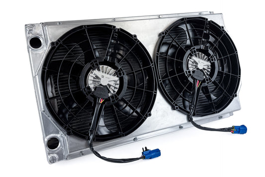 CSF #8374 Motorsport Dual-Pass Radiator with Shroud + 14" SPAL brushless fans & harnesses
