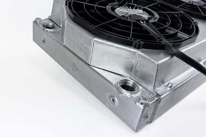 CSF #8374 Motorsport Dual-Pass Radiator with Shroud + 14" SPAL brushless fans & harnesses