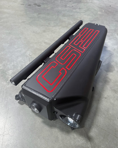 CSF #8400C BMW Gen 2 B58 Race X Charge Air Cooler Manifold - Custom Finish custom finish - Thermal Black w/ Red Pinstriping +$300.00