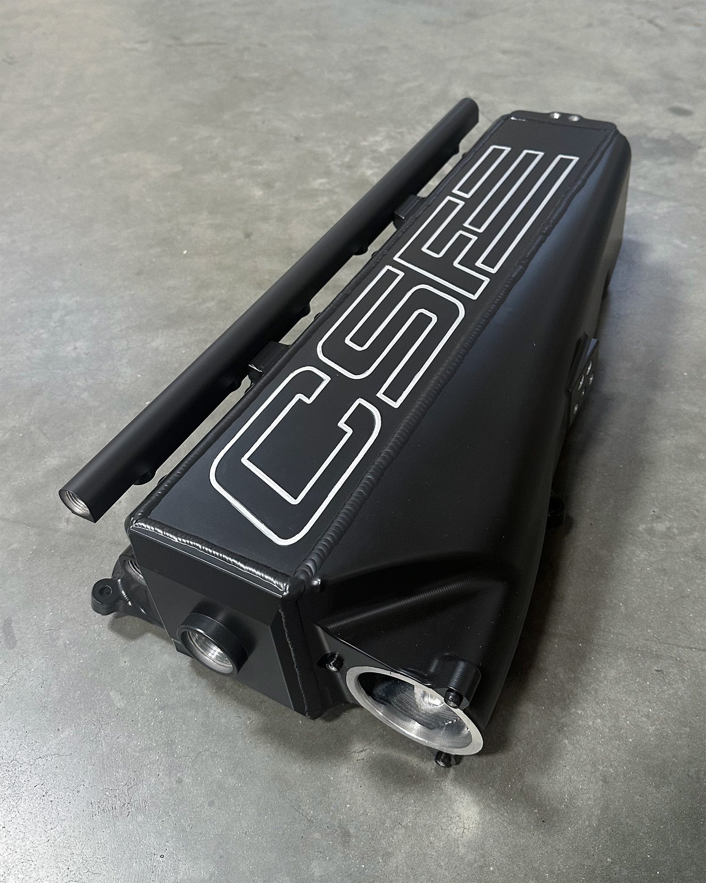 CSF #8400C BMW Gen 2 B58 Race X Charge Air Cooler Manifold - Custom Finish custom finish - Thermal Black w/ Silver Pinstriping +$300.00
