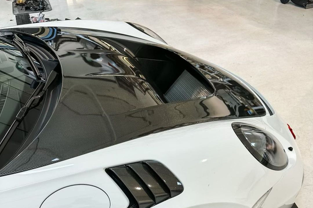 CSF #EE-991-GT3R-HRC E-Motion 991 GT3R Style Carbon Fiber Hood & Radiator Conversion