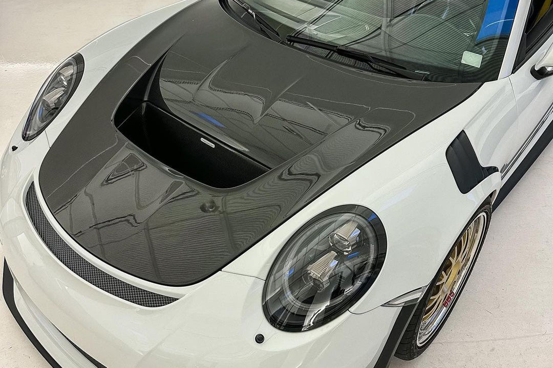CSF #EE-991-GT3R-HRC E-Motion 991 GT3R Style Carbon Fiber Hood & Radiator Conversion