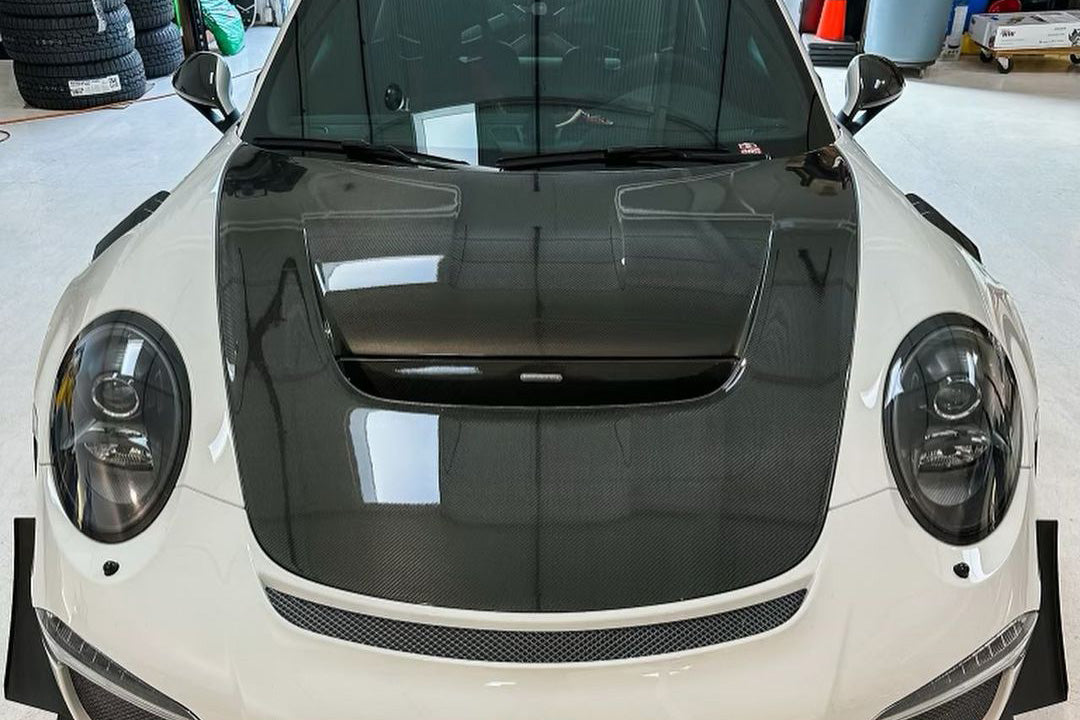 CSF #EE-991-GT3R-HRC E-Motion 991 GT3R Style Carbon Fiber Hood & Radiator Conversion