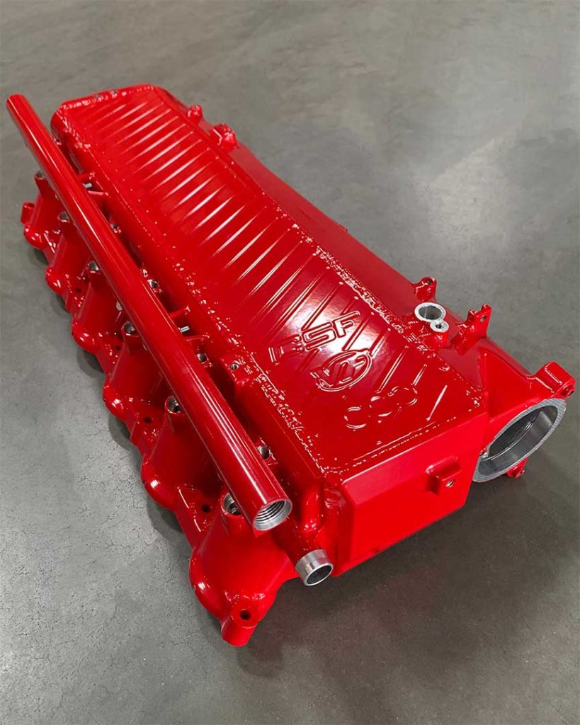 CSF Race Charge-Air Cooler Manifold for A90/A91 Toyota Supra and BMW G-Series (B58 Motor) - Custom Color: Fire Engine Red