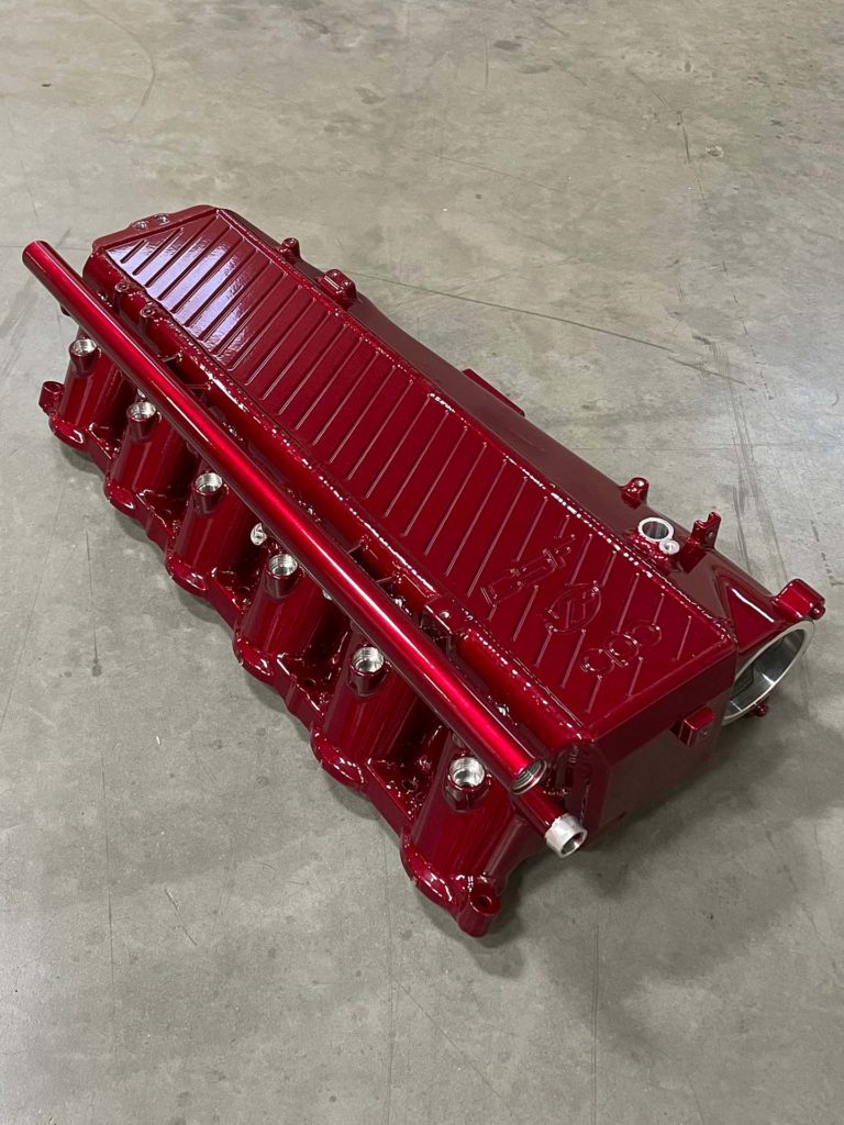 CSF Race Charge-Air Cooler Manifold for A90/A91 Toyota Supra and BMW G-Series (B58 Motor) - Custom Color: Illusion Cherry